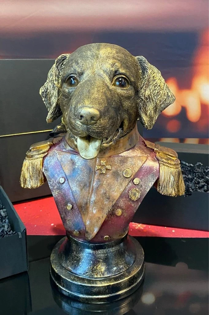 Deko Büste Hund 35cm klassik handbemalt