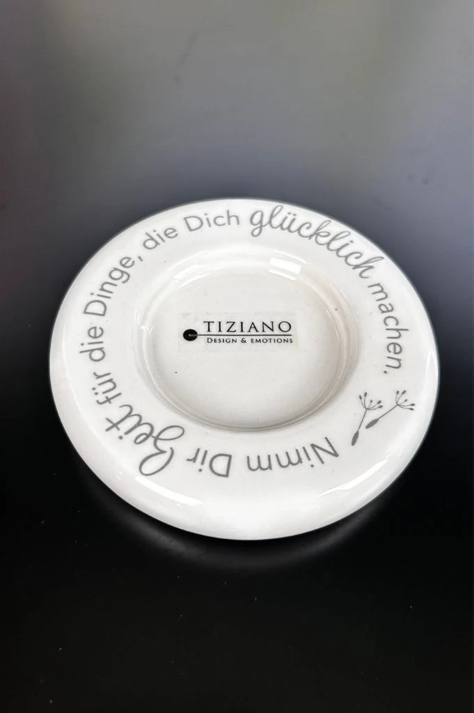 Dekolicht Lumina 10cm mit Schrift Nimm Dir Zeit...+Visco