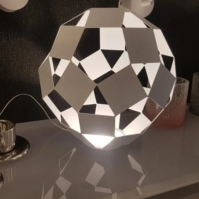 Sompex Belly LED-Tischlampe – geometrisches Design mit Schattenspiel, Weiß, dimmbar