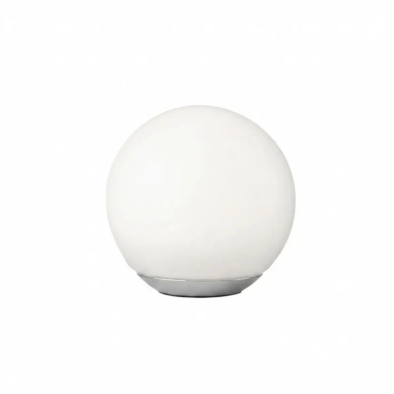 Sompex Puppi 12 LED-Kugeltischlampe – Glas weiß, Chrom, Ø 12 cm, dimmbar