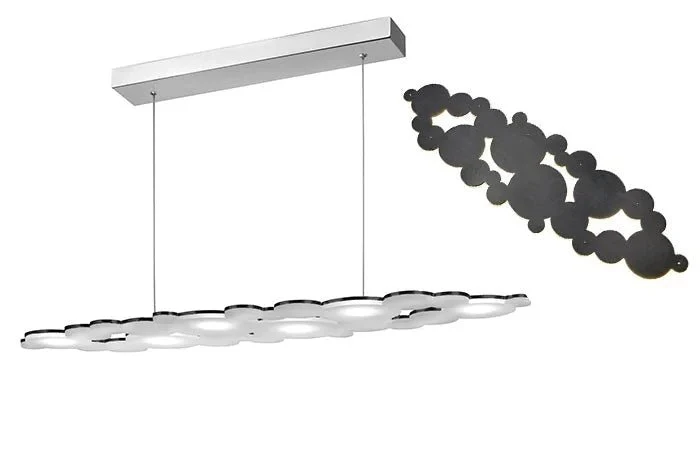 LED Esstischlampe DREAM – Design Hängeleuchte in Wolkenform, schwarz, dimmbar (98 cm)