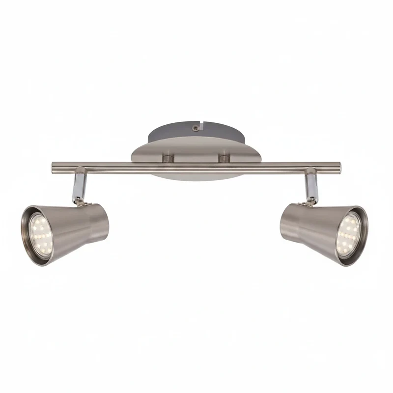 LED Deckenstrahler FOUR 2-flammig nickel-matt – schwenkbar, inkl. GU10 LED 230V, 30 cm
