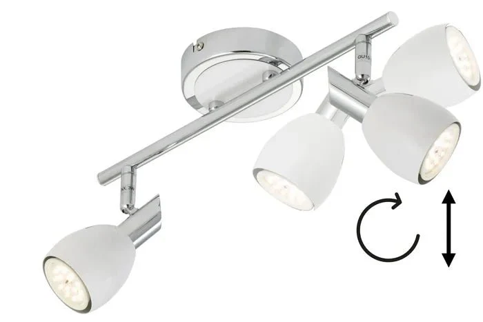 Briloner LED Wand- & Deckenleuchte 2-flammig – schwenkbar, GU10, Chrom/Weiß, warmweiß