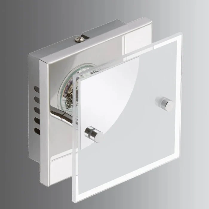 Kleine LED Wandlampe Deckenlampe aus Glas 12x12cm