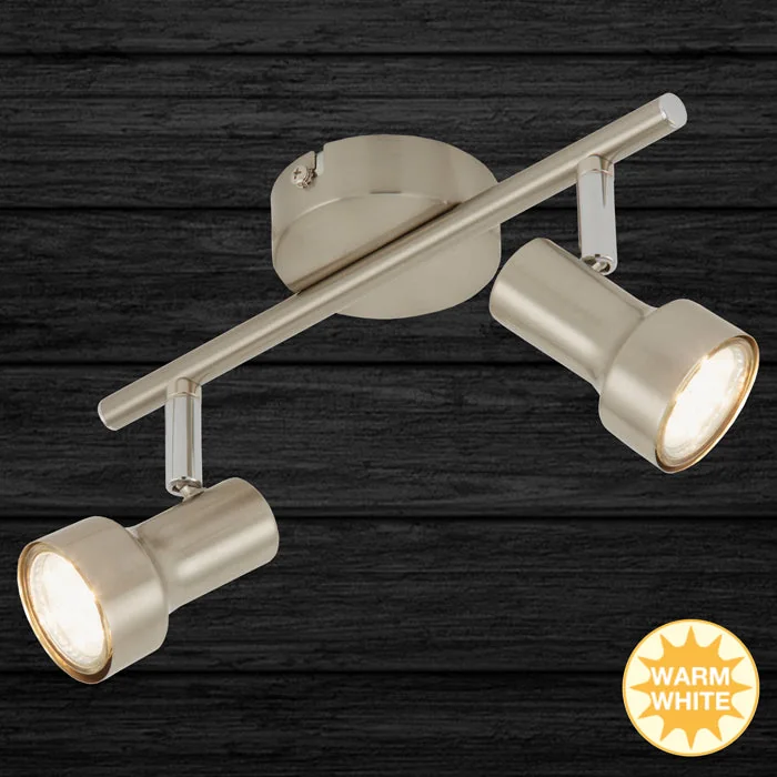 Briloner SUB LED-Deckenstrahler 2-flammig – GU10, schwenkbar, Matt-Nickel