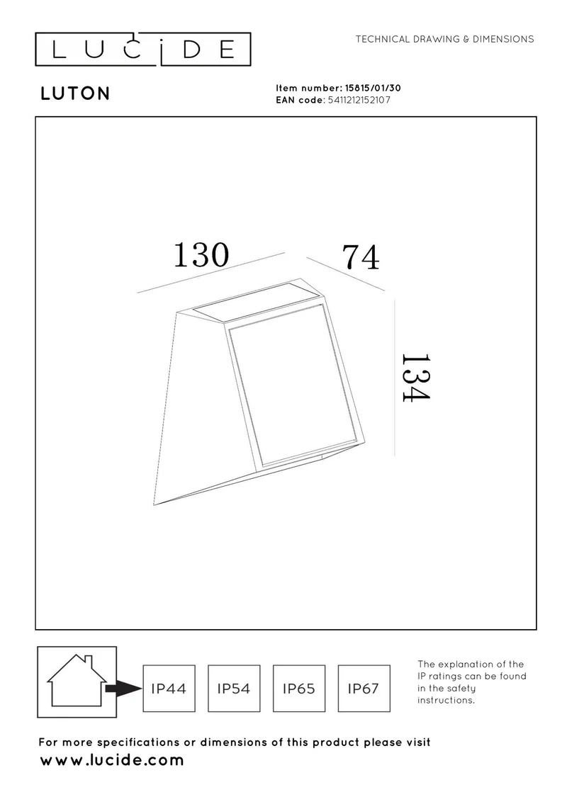 LED-Außenwandleuchte Luton IP54 mit Bewegungsmelder Schwarz