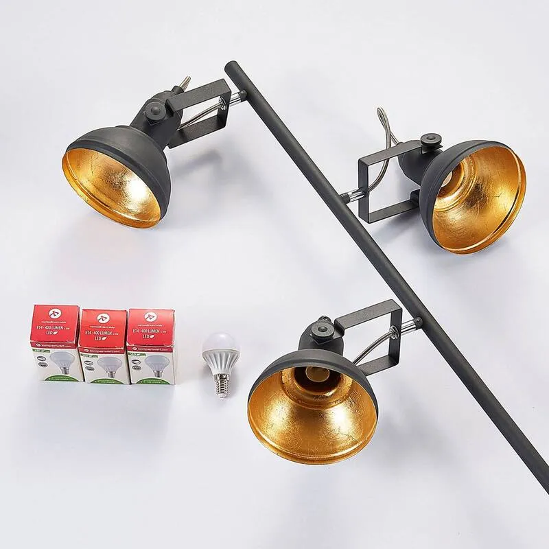 B-Ware Lindby LED-Stehlampe Lilly Stehleuchte Lampe Leuchte drei Strahler E14 schwarz