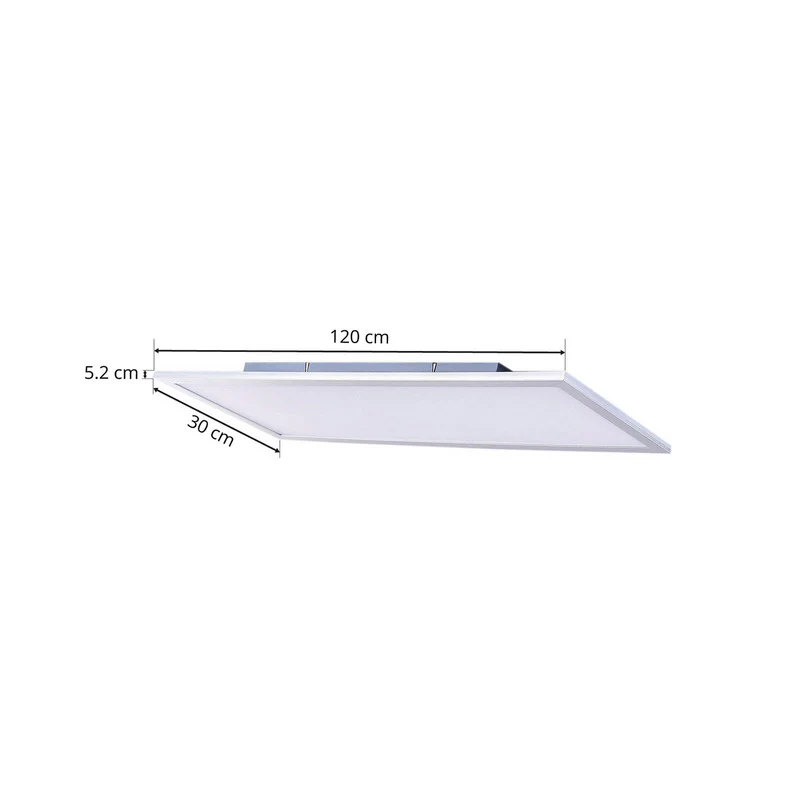 B-Ware LED Panel Deckenleuchte Lichtspender Lindby Livel CCT Fernbedienung Silber Alu 1
