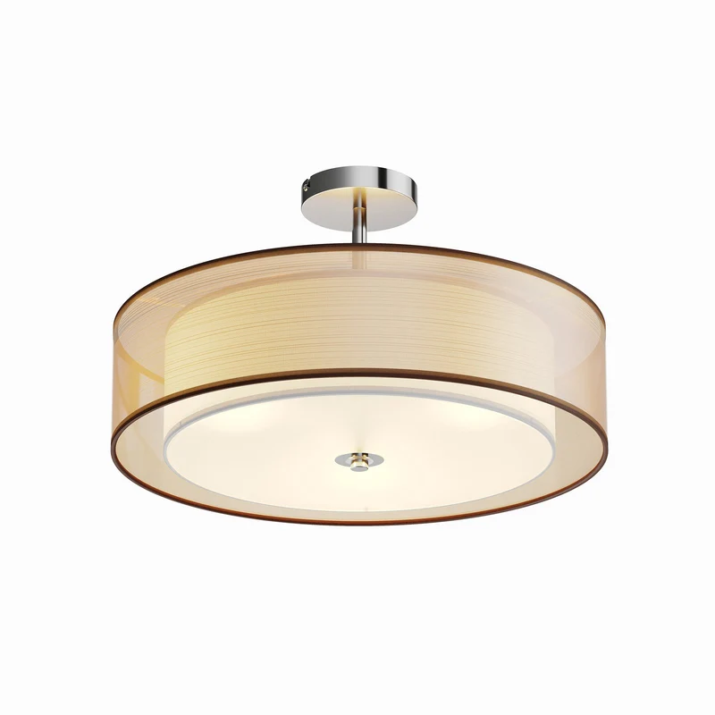 B-Ware Lindby Deckenleuchte Deckenlampe Pikka Textil braun E27 Wohnzimmer Beleuchtung