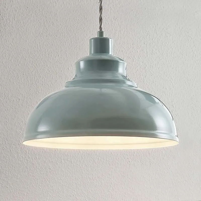 B-Ware Lindby Pendelleuchte Hängeleuchte Albertine LED Lampe dimmbar hellblau Ø29cm