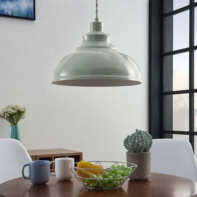 B-Ware Lindby Pendelleuchte Hängeleuchte Albertine LED Lampe dimmbar hellblau Ø29cm