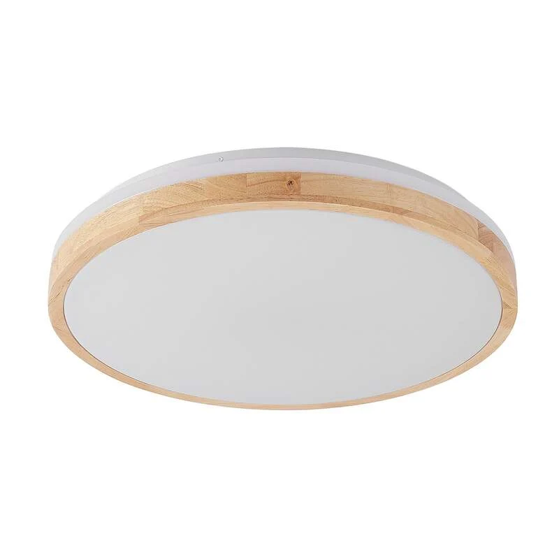 B-Ware Lindby Deckenlampe Leuchte Emiva LED dimmbar Holz weiß Ø49cm CCT 30W 9cm