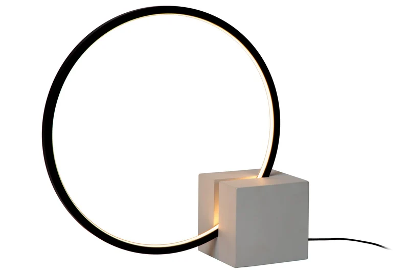 LED-Tischleuchte Cirkelis mit Touchdimmer Schwarz 32cm