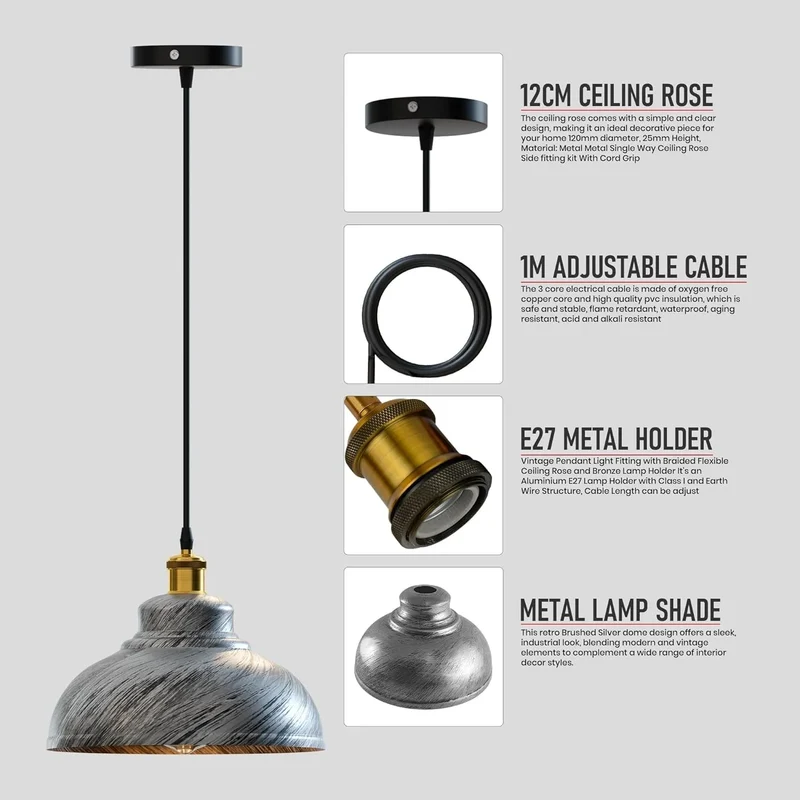 Retro Bistrolampe Esstisch – Industrie Loft Hängeleuchte | Ø29cm | E27~3323