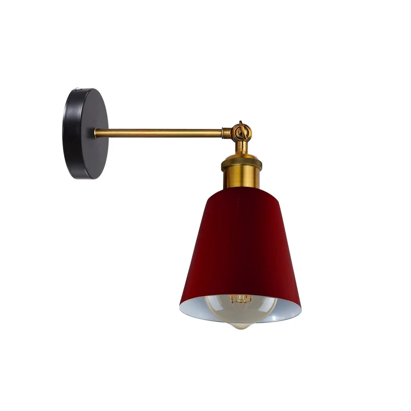 Retro Wandleuchte Konisch Messing Verstellbar E27 ~3316