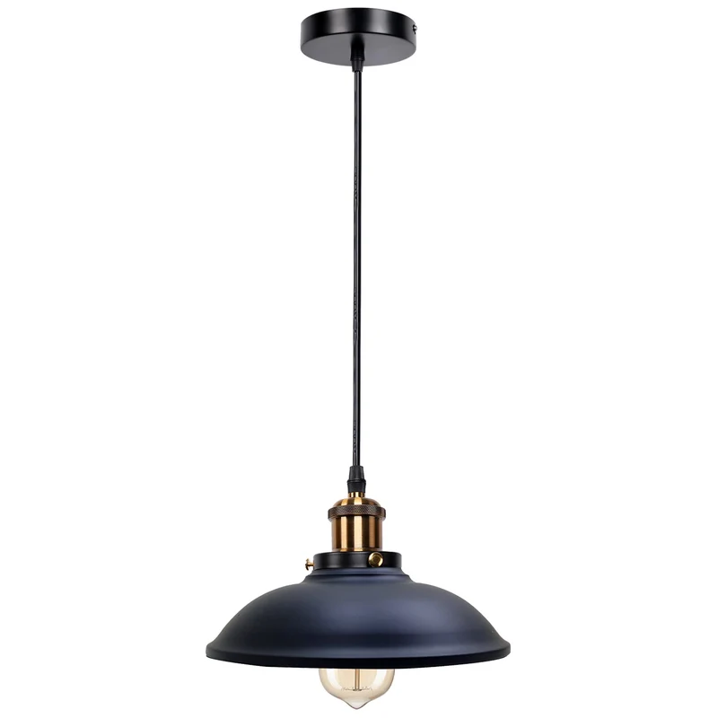 Retro Coolie Pendelleuchte Patina Antik E27 | Industrie Esstischlampe Ø24cm ~3314