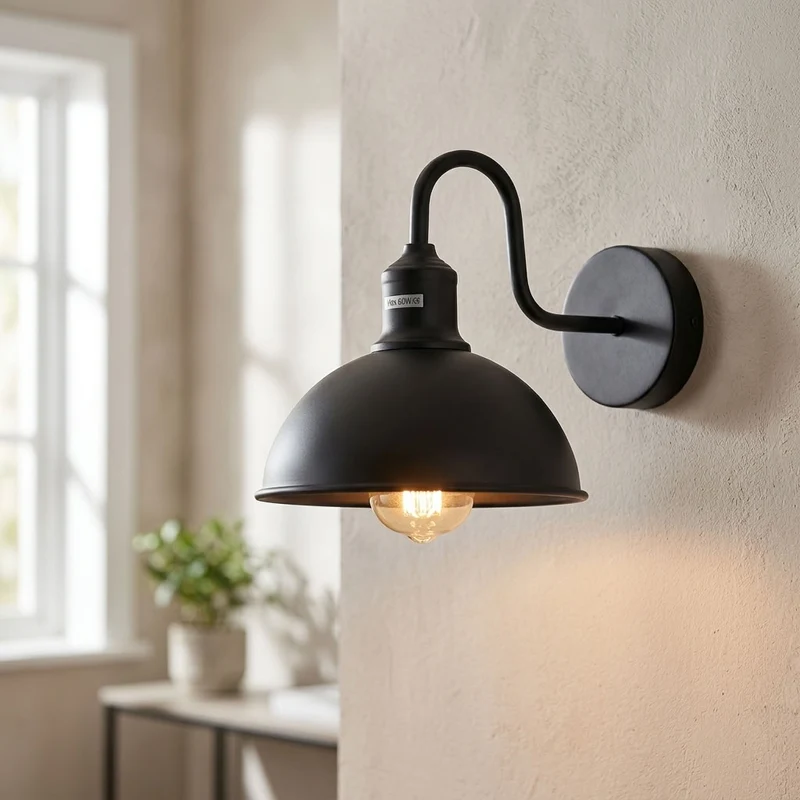 Vintage Farmhouse Wandleuchte – Industrie Barn Light Innen | Ø21 cm | E27 ~3313