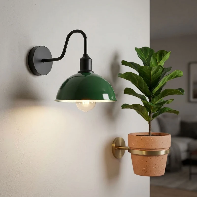 Vintage Farmhouse Wandleuchte – Industrie Barn Light Innen | Ø21 cm | E27 ~3313