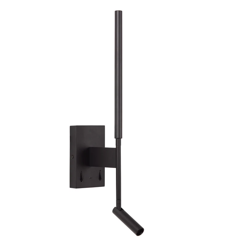 LED-Wandleuchte Finan mit USB-Ladeanschluss schwenkbar Schwarz