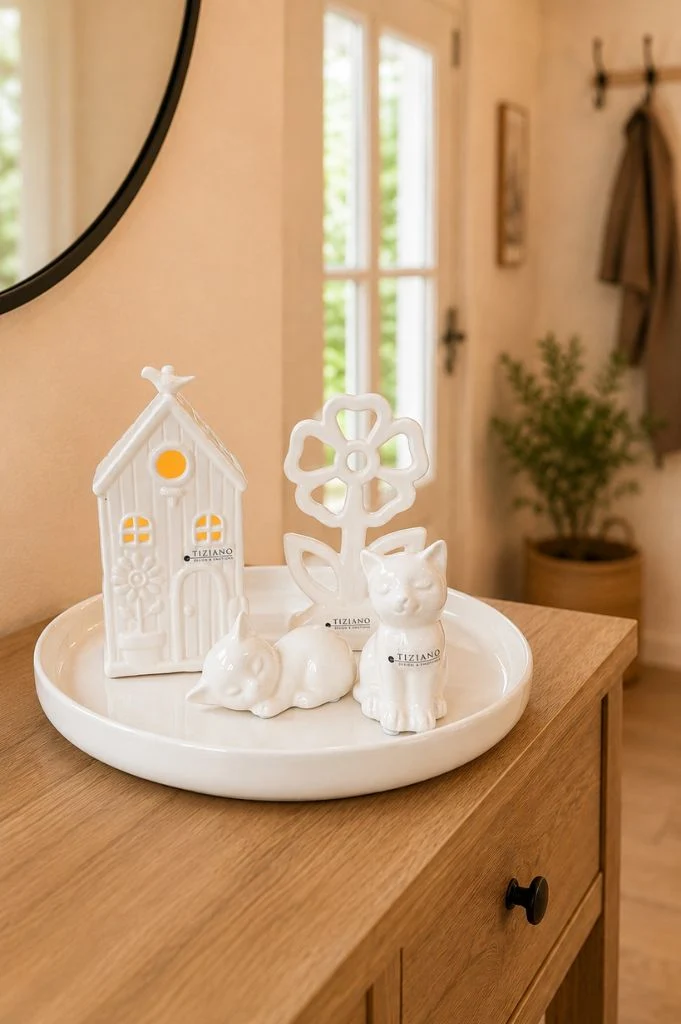 Dekoset Teller Pellano+Katze Bella+Sadira+Haus Vita LED