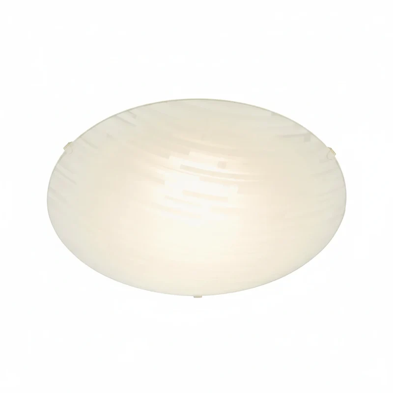 Runde LED Deckenleuchte NOVO Glas weiß mit Streifen 30 cm | Briloner