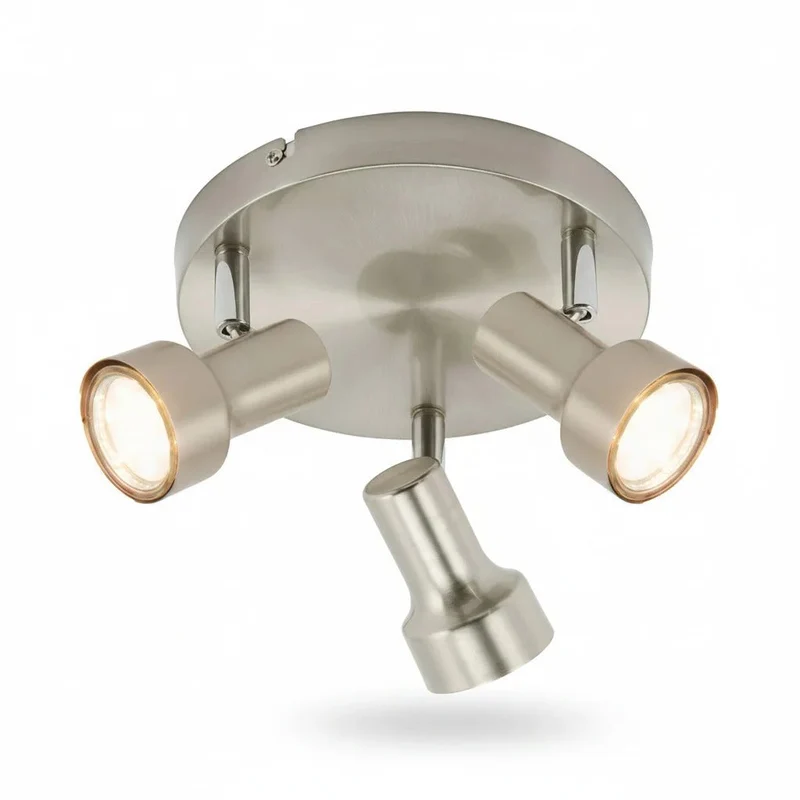 Briloner LED Deckenleuchte Ø21 cm – 3-flammig, schwenkbar, GU10, nickel-matt, warmweiß