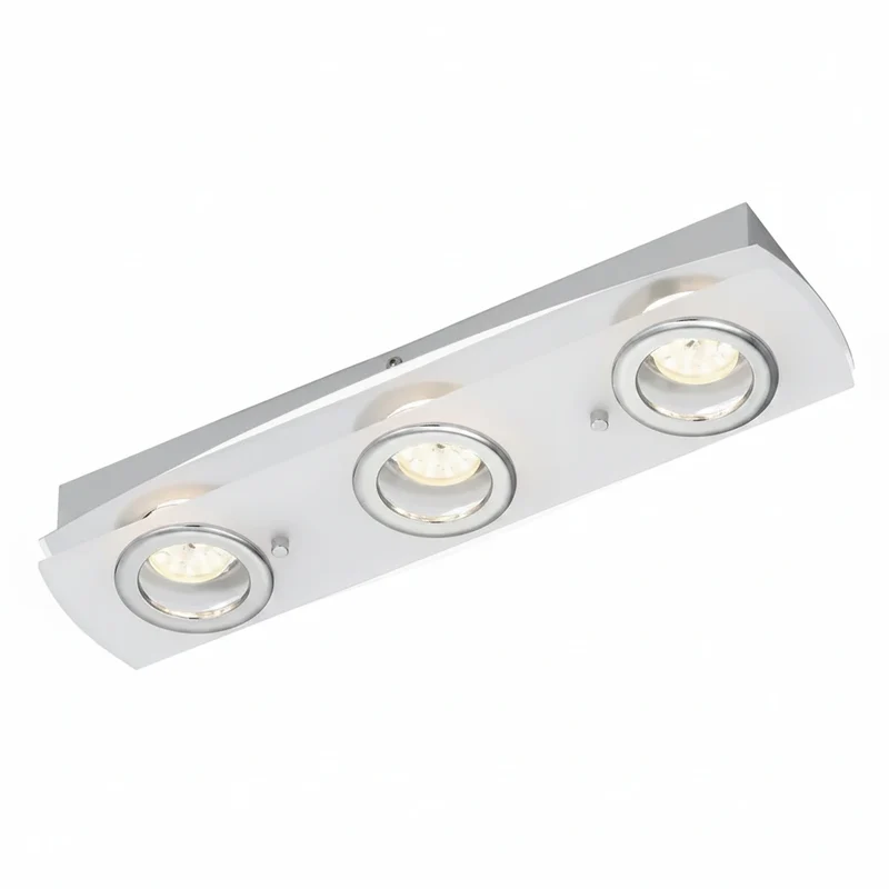 LED Decken- Wandleuchte flach eckig ACRILICO 3-flammig Chrom – Silber | Briloner