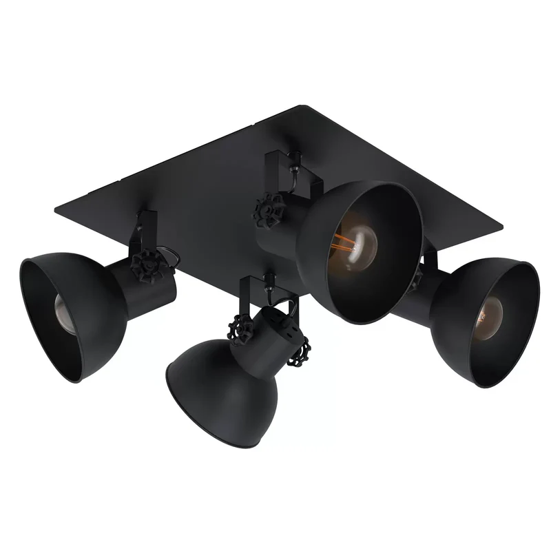 B-Ware Eglo Deckenstrahler Strahler Barnstaple LED dimmbar schwarz 4-flammig 45x45cm