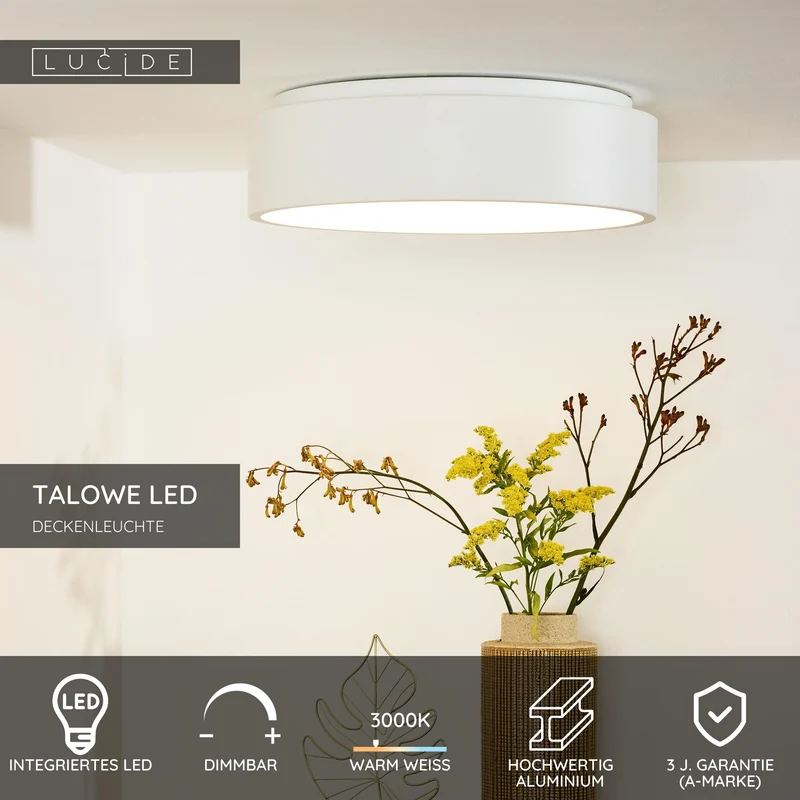 LED-Deckenleuchte Talowe dimmbar Ø 45,5cm
