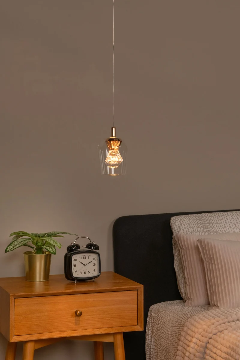 LED-Pendelleuchte Berliane dimmbar Glas Transparent