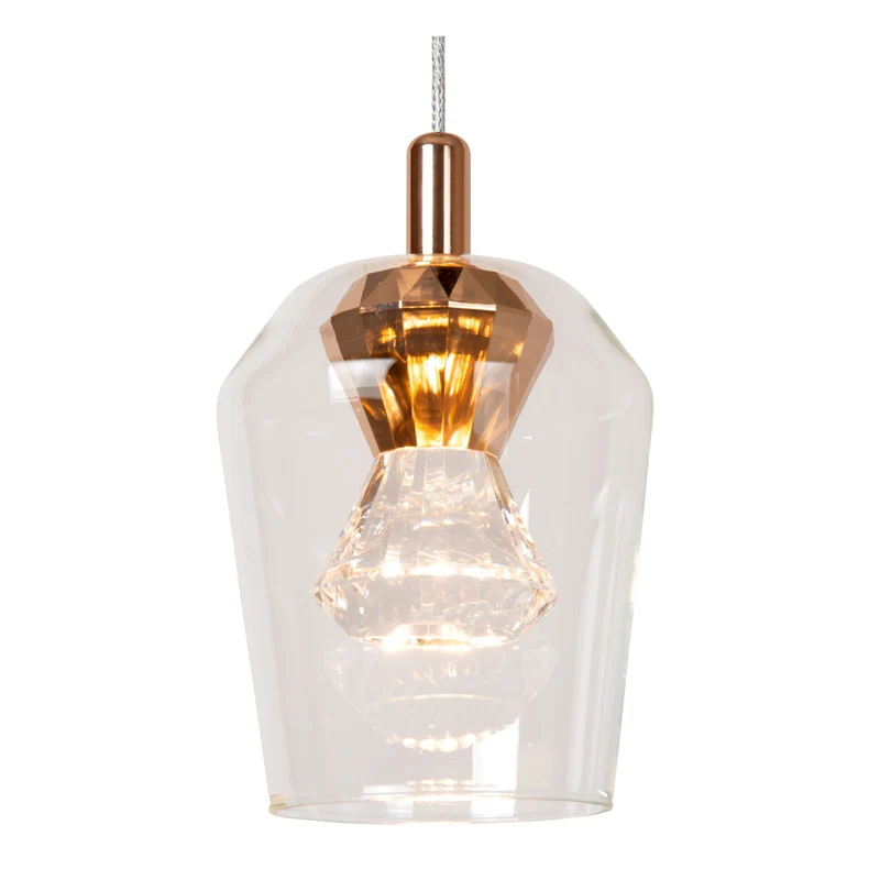 LED-Pendelleuchte Berliane dimmbar Glas Transparent