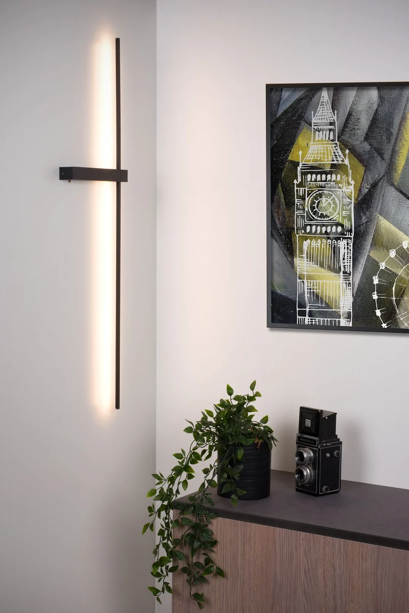 LED-Wandleuchte Segin indirekt Warmweiß 90cm Schwarz