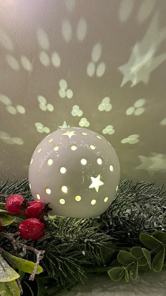 Lichtkugel Padova LED m. Stern creme-weiß