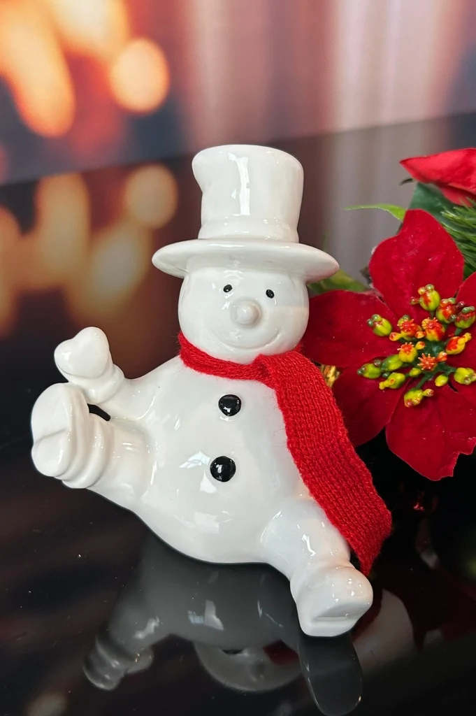 3er Set Deko Schneemann Carlo 10cm in Geschenkbox