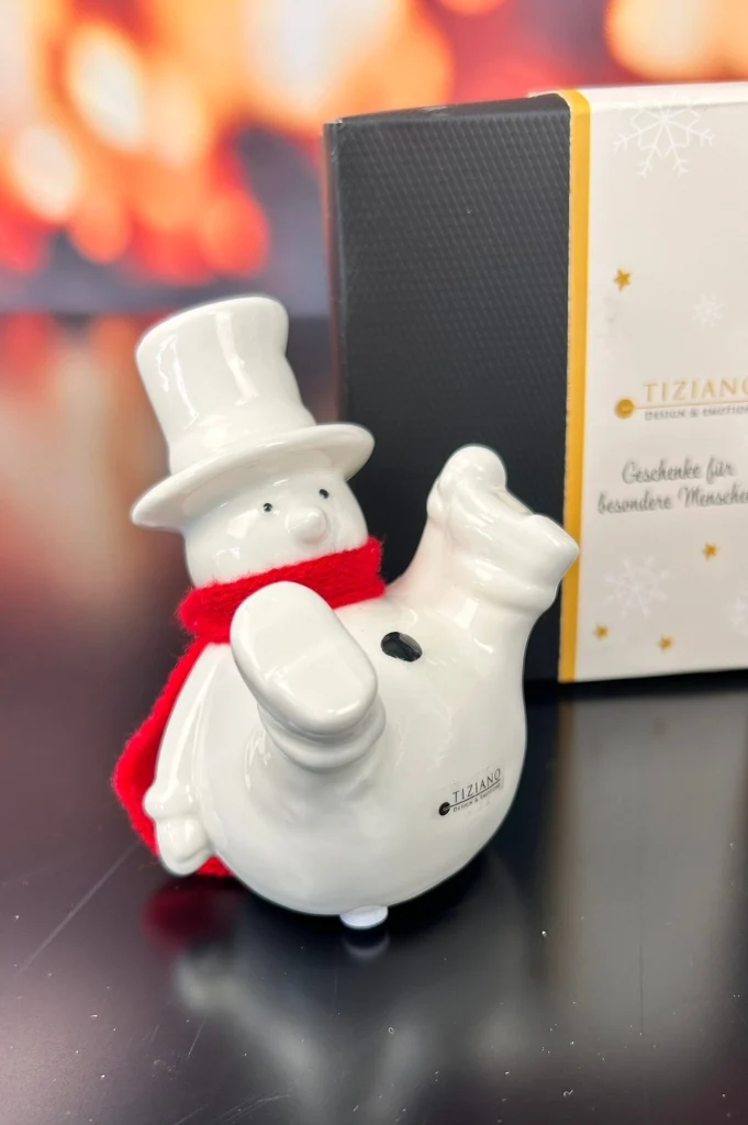 3er Set Deko Schneemann Carlo 10cm in Geschenkbox