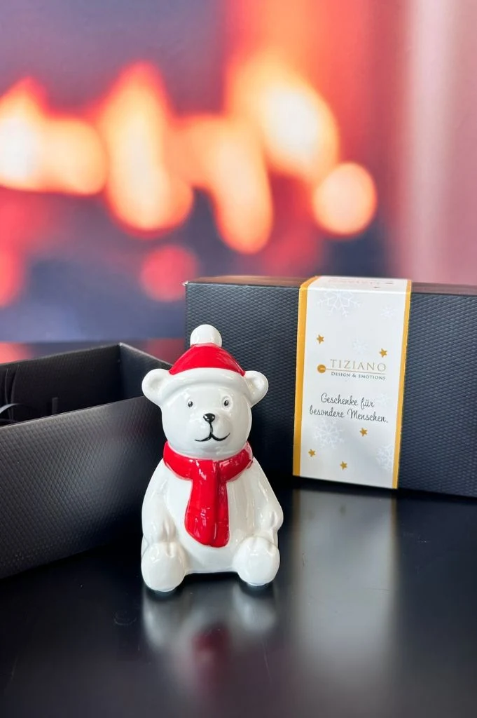 3er Set Deko Bär Baxter Winter in Geschenkkarton