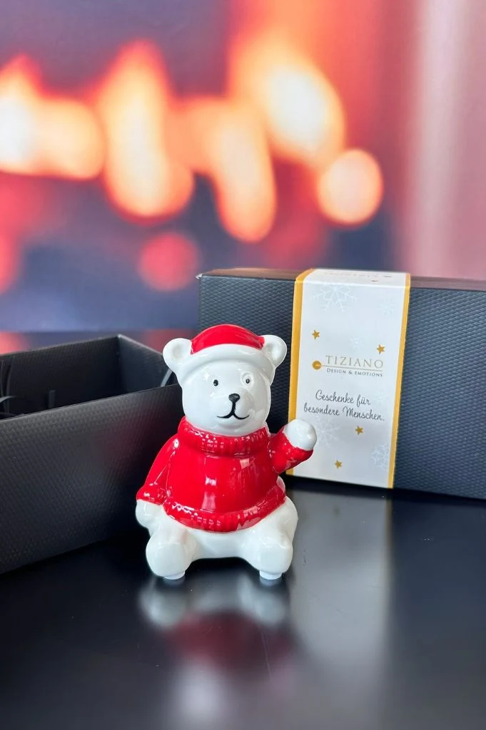 3er Set Deko Bär Baxter Winter in Geschenkkarton