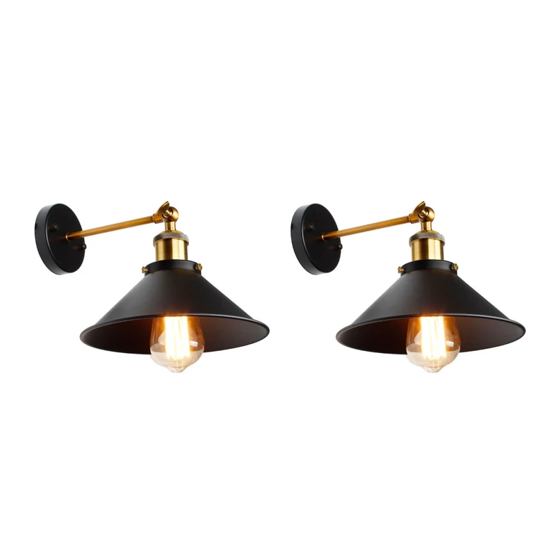 Vintage Wandleuchte Innen schwarz Industrial Wandlampe~3263