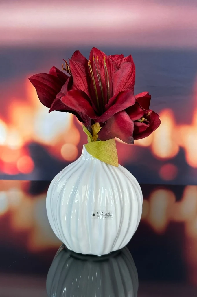 Vase Siena bauchig creme-weiß