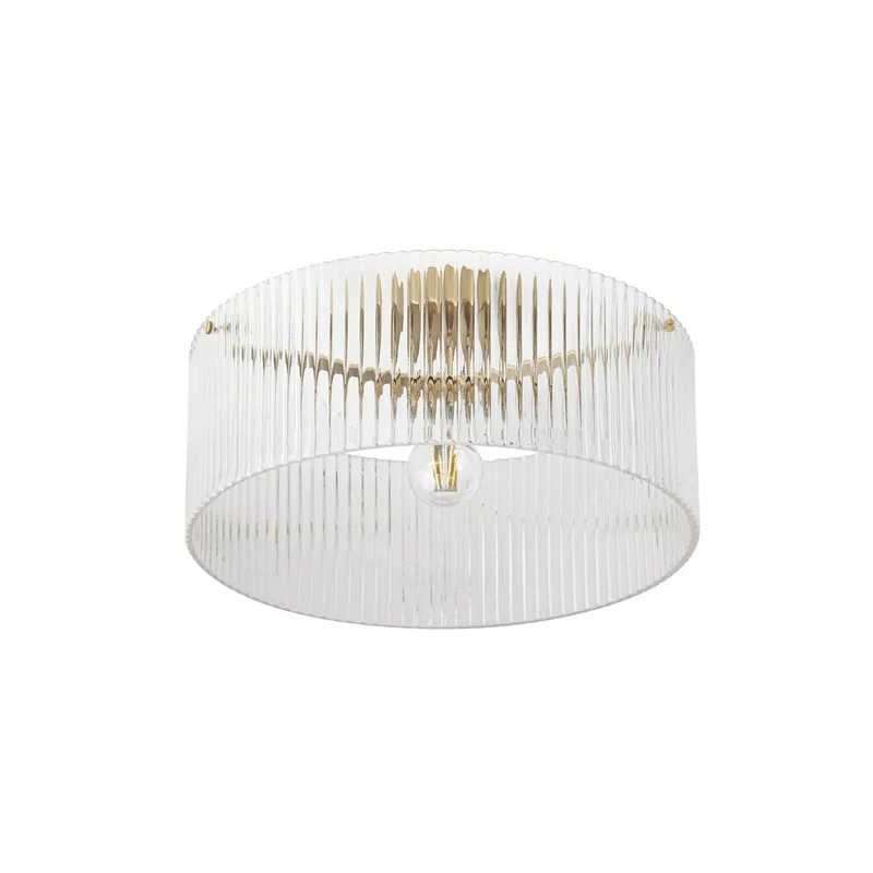 B-Ware Lucande Deckenleuchte Lampe Meritt Glas messing transparent E27 LED Ø 40 cm
