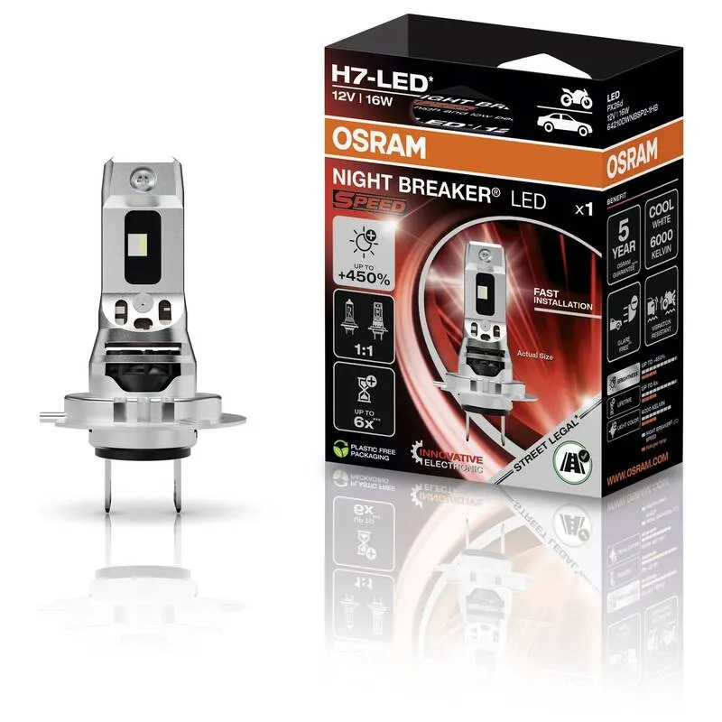 B-Ware OSRAM LED Leuchtmittel NIGHT BREAKER H7 16W 12V Lampe Lichtmittel Auto Zubehör