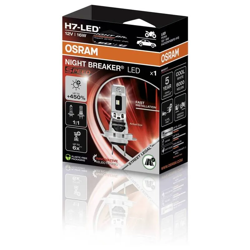 B-Ware OSRAM LED Leuchtmittel NIGHT BREAKER H7 16W 12V Lampe Lichtmittel Auto Zubehör