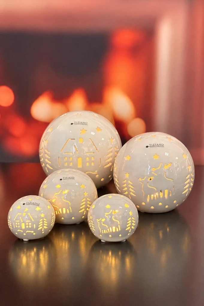 Deko Lichtkugel Rivello LED Landschaft creme-weiß