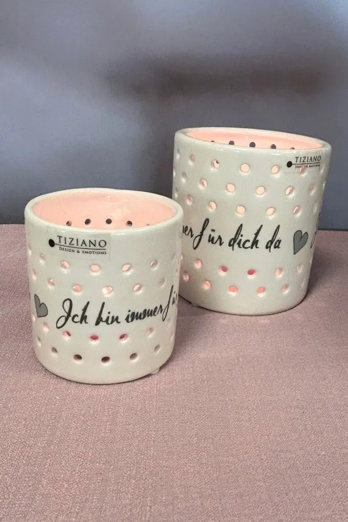 Tischlicht Mazano "Ich bin immer für dich da" creme-weiß