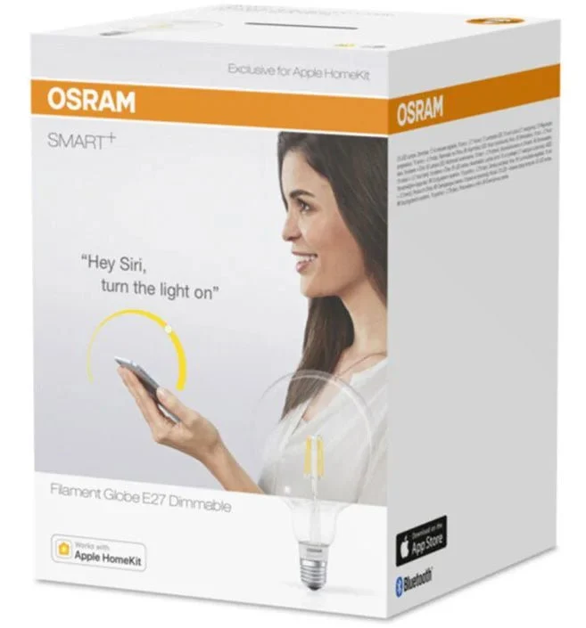 Osram Smart+ Filament Globe E27 5.5W dimmbar für Apple – Klar