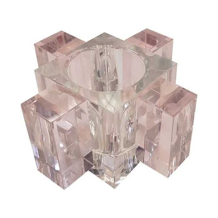 Ersatzglas G4 Würfel – klares Lampenglas mit rosa Akzenten