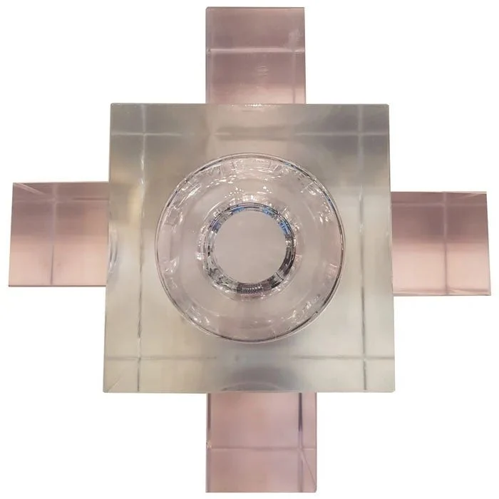 Ersatzglas G4 Würfel – klares Lampenglas mit rosa Akzenten