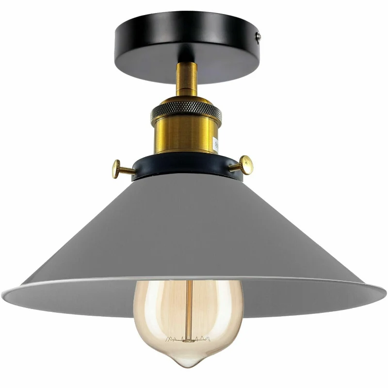 Modern Grau Metall Deckenleuchten E27 Deckenlampen~2982