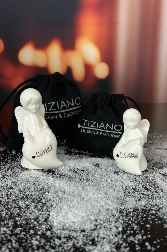 Geschenksäckchen Engel Nora mit Herz creme-weiß