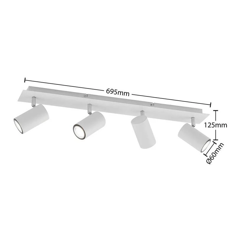 B-Ware Lindby Deckenstrahler Joffrey LED Lampe 4-flg dimmbar weiß 70cm Aluminium Stahl